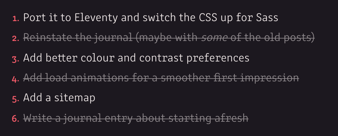A screenshot showing the properly aligned strikethrough