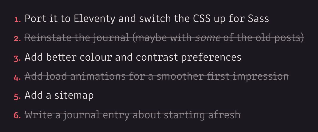 A screenshot showing the unbalanced strikethrough with the default text-decoration value