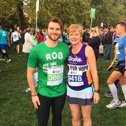 A photo of my mum and me before the start of the RPF Half Marathon